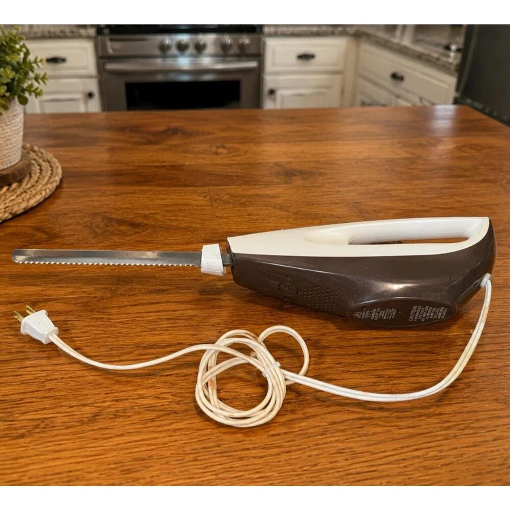Hamilton Beach Electric Carving Knife Model 275-5 Brown & Cream USA VTG tested